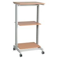 Poste informatique Twinco 6830 plateau Hêtre structure Gris clair