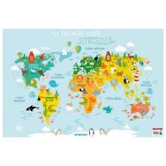 Poster 50x70cm ma première carte du monde