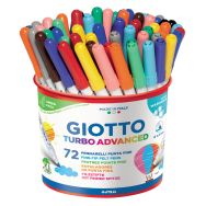 Pot 72 feutres couleur assortis Giotto turbo Advanced pointe moyenne
