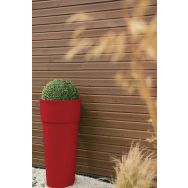 Pot Elance polyet. recyclable - 113 L - h 100 cm - rouge signalisation
