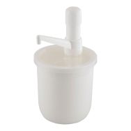 Pot à sauce avec pompe en polypropylène blanc