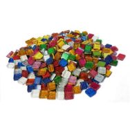 Pot de 500g de mosaïque carrée pailletée 10 x 10 mm