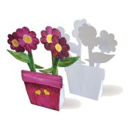 Pot de fleurs en carton blanc à décorer (Lot de 10)