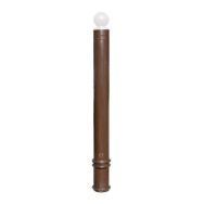 Poteau à mémoire de forme 130 cm Tête boule PMR À sceller Ø 80 mm Blanc/Marron