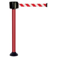 Poteau à sangle 12m - Sangle rouge et blanche - socle fixe