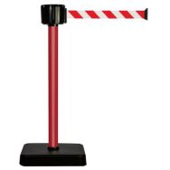 Poteau à sangle 12m - Sangle rouge et blanche - socle mobile
