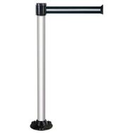 Poteau à sangle 5m - Sangle noire/argent - socle magnétique