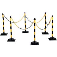 Poteau avec socle et chaîne polyéthylène - Lot de 6 - Crash Stop