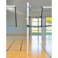 Poteau central de volley en aluminium avec crémaillère.