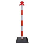 Poteau de balisage ABS pour barrière Rouge/blanc