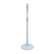 Poteau de balisage à chaine avec base rabattable - Blanc
