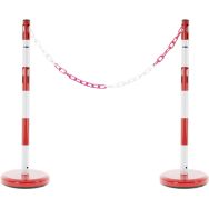 Poteau de balisage acier à chaine avec base blanche