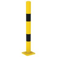 Poteau de protection Ø 9 cm - jaune avec bandes noires