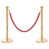 Poteau laiton avec corde rouge