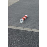 Poteau rabattable serrure profilée réflechissants 2 anneaux