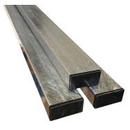Poteau rectangulaire pour panneau signalisation acier galva 80x40mm-Hauteur 1,50 m