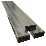 Poteau rectangulaire pour panneau signalisation acier galva 80x80mm-Hauteur 1,50 m