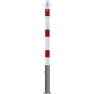 Poteau serrure profilée et bandes réfléchissantes 2 bandes