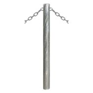 Potelet Carrefour Ø 76 mm à chaines 2 anneaux - galva