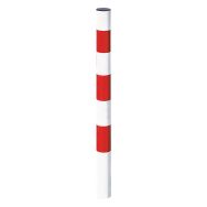 Potelet Pompier Ø76mm 3 bandes rouges rétro-réfléchissantes blanc 9010