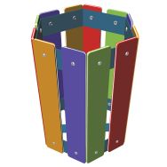 Poubelle 50 L hexagonale arc en ciel HPDE