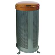 Poubelle Aro 110 L avec couvercle - gris/marron
