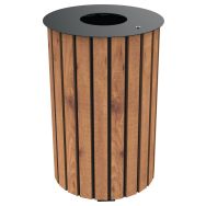 Poubelle CITADY 60 L lames bois/métal - BUTON DESIGN