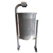 Poubelle Chambéry Eco avec cendrier acier 60 L - gris