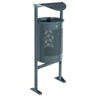 Poubelle Chambéry Eco avec couvercle acier 60 L - gris