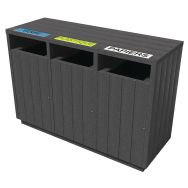 Poubelle Equilibre triple tri sac ou bac plastique recyclé Espace Urbain
