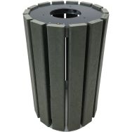 Poubelle Escapade ronde, porte sac 90 L couvercle coloris gris