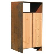 Poubelle Gavarres bois/acier 110 L