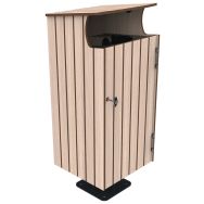 Poubelle JARDIZ 80 L effet lames bois/métal - BUTON DESIGN
