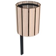Poubelle JARDIZ ronde lames bois/métal - BUTON DESIGN