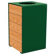 Poubelle Kub 120 L acier/bois - Procity