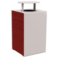 Poubelle Kub 120 L acier/bois avec couvercle - Procity