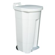 Poubelle Mobile à pédale - 90L - Boogy Blanc