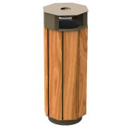 Poubelle OKTO avec bac - bois dur/acier - Benito