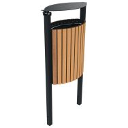 Poubelle OVALON 40 L lames bois/métal - BUTON DESIGN