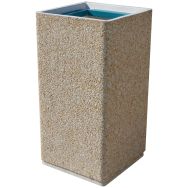 Poubelle Olympe 80 L béton support sac - gravillons lavés