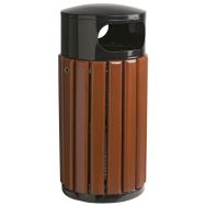 Poubelle urbaine Rosa 40 l gris manganèse - bois/métal-Manutan Expert