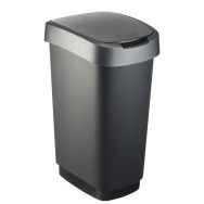 Poubelle Twist 50L argent