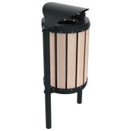 Poubelle URBEO 60 L lames bois/métal - BUTON DESIGN