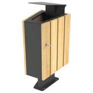 Poubelle VILEO prisme 60 L pare pluie robinier/acier anthracite 7016