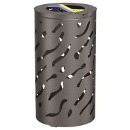 Poubelle Venise ronde Tri sélectif 2 x 60 L - galva - Procity