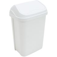 Poubelle à couvercle basculant - 10L - Blanc - Probbax