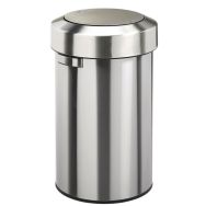 Poubelle à couvercle basculant ronde Salsa - 60L - Inox