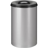 Poubelle à papier anti-feu - 110 L, Couvercle coloris : Noir, Coloris : Gris