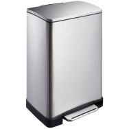 Poubelle à pédale E-Cube rectangulaire-  40 L, Matériau : Inox