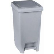 Poubelle à pédale Slim Polypropylène - Gris - 60 L